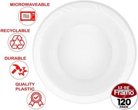 img 3 attached to 12 Oz Disposable Clear Plastic Soup Bowls - Large Pack of 120 - Multi-Use Dinnerware for Parties, BBQ, Home & Special Events