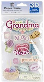 img 1 attached to 👵 Grandma 3D Cardstock Stickers by Paper House Productions (3-Pack) - STDM-0194E