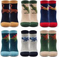 cozy kids winter socks: boys & girls wool thermal crew socks - 6 pack logo