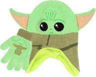 🧢 stay cozy with star wars baby yoda winter hat and gloves set for kids – soft mittens and warm beanie for cold weather logo