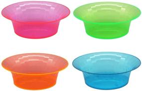 img 4 attached to Assorted Neon Hard Plastic Salad/Snack Bowls, 10 oz – Ideal for Parties and Gatherings