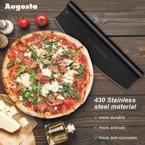 img 1 attached to 🍕 Augusta 14" Pizza Cutter with Sharp Rocker Blade and Cover, Stainless Steel Slicer Knife, Rocker Style Blade with Cover, Heavy Duty Stainless Steel, Ideal for Cutting Pizzas and More (Black)