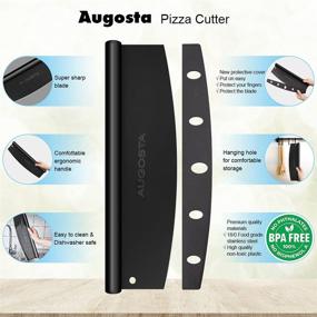 img 2 attached to 🍕 Augusta 14" Pizza Cutter with Sharp Rocker Blade and Cover, Stainless Steel Slicer Knife, Rocker Style Blade with Cover, Heavy Duty Stainless Steel, Ideal for Cutting Pizzas and More (Black)