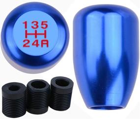 img 4 attached to 🔘 ASOOLL Aluminum Alloy Shift Knob Caps: Universal 5-Speed Gear Stick Shift Head with Blue Design - Includes M8 M10 M12x1.25 Adapters