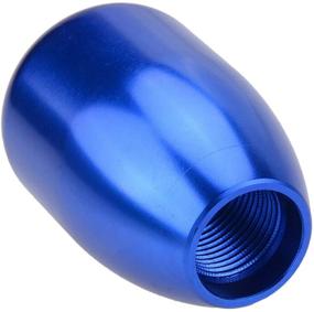 img 1 attached to 🔘 ASOOLL Aluminum Alloy Shift Knob Caps: Universal 5-Speed Gear Stick Shift Head with Blue Design - Includes M8 M10 M12x1.25 Adapters