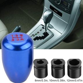 img 2 attached to 🔘 ASOOLL Aluminum Alloy Shift Knob Caps: Universal 5-Speed Gear Stick Shift Head with Blue Design - Includes M8 M10 M12x1.25 Adapters