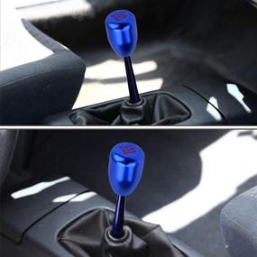 img 3 attached to 🔘 ASOOLL Aluminum Alloy Shift Knob Caps: Universal 5-Speed Gear Stick Shift Head with Blue Design - Includes M8 M10 M12x1.25 Adapters