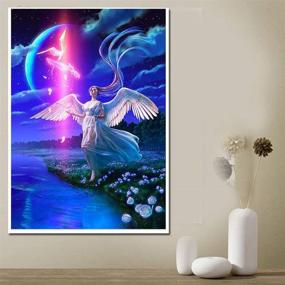 img 2 attached to 🎨 Hrank 5D DIY Diamond Painting - Full Drill Rhinestone Arts Craft for Home Wall Decor - Angel Design - 30X35CM/12X14inch Size