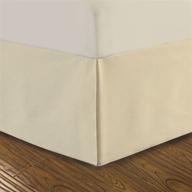 🛏️ dreamspace twin size ivory quilted bed skirt dust ruffle drm24714ivor01- diamond pattern matelasse tailored, 14" drop logo