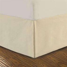 img 1 attached to 🛏️ DreamSpace Twin Size Ivory Quilted Bed Skirt Dust Ruffle DRM24714IVOR01- Diamond Pattern Matelasse Tailored, 14" Drop