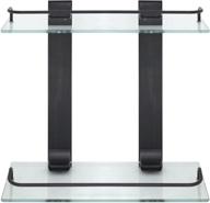 premium quality modona double glass wall shelf with rail in rubbed bronze finish - 5 year warranty included logo