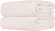 🏳️ barooga organic towels - gots certified hand towel for bathroom (set of 2) - 20 x 40 inches - 100% organic cotton - extra large - sports towel for gym and workout - face and kitchen towels (cream) logo