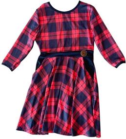 img 3 attached to 🎄 LuckyShe Christmas Buffalo Print Dresses with Pockets for Girls' Clothing