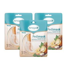 img 4 attached to 👣 Amope PediMask Kit - 20 Minute Foot Mask for Soft and Nourished Feet with Moisturizers and Macadamia Oils - Pack of 3