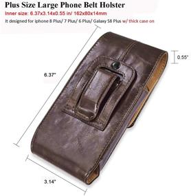 img 2 attached to Universal Vertical Leather Flip Cover Phone Belt Clip Case - suily Cell Phone Holster Waist Pouch with Magnetic Closure for iPhone 6 Plus/7 Plus/8 Plus, Samsung Android Phones (Brown, 5.5 inches)