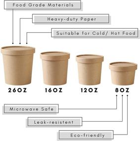 img 1 attached to 🍨 Heavy-Duty Ice Cream Bowls with Lids - 40 Pack 8 oz - Ice Cream Containers with Lids, Ice Cream Cups with Lids, Freezer Containers, Disposable Dessert Bowls with Lids, Party Supplies Treat Cups, Soup Cups