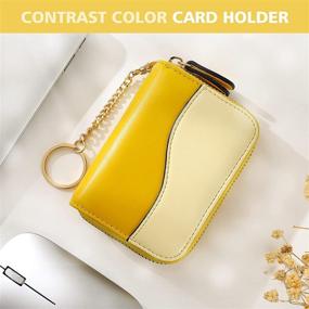 img 3 attached to 🌼 APHISON RFID Credit Card Holder Zipper Security Travel Wallet for Women Ladies Girls - Stylish Gift Box Included (YELLOW)