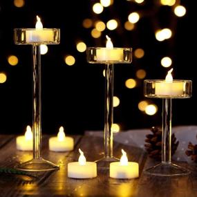 img 3 attached to 🕯️ Enhance Any Occasion with 24Pack Battery Operated Flameless Tea Lights: Realistic Flickering LED Electric Candles for Beautiful and Long-Lasting Home Decoration - Perfect Holiday Gift for Birthdays, Weddings, and Parties (White Yellow)