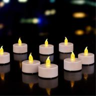 🕯️ enhance any occasion with 24pack battery operated flameless tea lights: realistic flickering led electric candles for beautiful and long-lasting home decoration - perfect holiday gift for birthdays, weddings, and parties (white yellow) logo