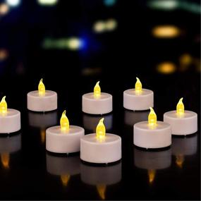 img 4 attached to 🕯️ Enhance Any Occasion with 24Pack Battery Operated Flameless Tea Lights: Realistic Flickering LED Electric Candles for Beautiful and Long-Lasting Home Decoration - Perfect Holiday Gift for Birthdays, Weddings, and Parties (White Yellow)