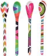 🥄 set of 4 french bull melamine assorted spoons - ideal for coffee, milk powder, seeds, spices, ice cream, yogurt, stirring, mixing, sugar - 7 inch dessert spoons for multifunctional use logo