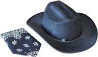 black aeromax junior cowboy hat and bandanna set logo