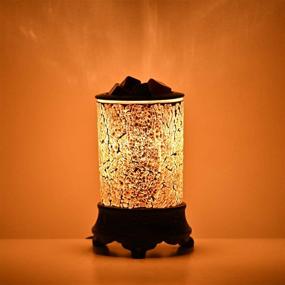 img 3 attached to ASAWASA Handcrafted Mosaic Candle Wax Warmer - Exquisite Scented Burner and Fragrance Melter, Cozy Night Light for Home Kitchen Décor, Aromatherapy Spa Yoga Gifts - Golden Glass