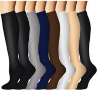 🧦 8 pairs of 20-30mmhg compression socks for women and men - ideal for nurses, medical professionals, cycling, running, and improved circulation logo