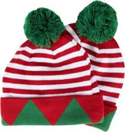 juvale christmas beanie hat 2 pack logo