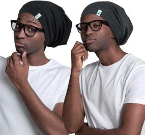 img 4 attached to 🎁 Satin-Lined Sleep Cap: Ideal for Men with Naturally Curly or Wavy Hair; Perfect Gifts for Boyfriend, Husband, and Dad