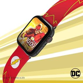 img 2 attached to 🏃 Officially Licensed DC Comics Flash Tactical Smartwatch Band for Apple Watch - Fits 38mm, 40mm, 42mm, and 44mm (Apple Watch not included)