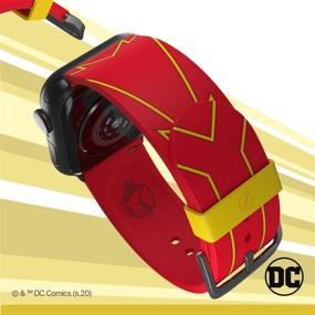 img 1 attached to 🏃 Officially Licensed DC Comics Flash Tactical Smartwatch Band for Apple Watch - Fits 38mm, 40mm, 42mm, and 44mm (Apple Watch not included)