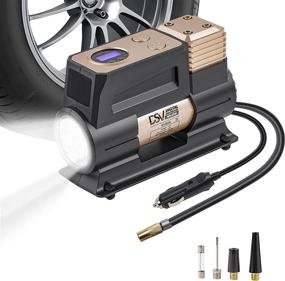 img 4 attached to 🔧 DSV Standard 2021 Portable Air Compressor - Digital Single Cylinder Tire Inflator with Auto Shut Off, 150PSI, 12V DC Air Pump for Car Tires - Enhanced with Digital Pressure Gauge and Upgraded Led Light