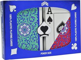 img 3 attached to 🃏 Copag 1546: Neoteric Design Double Deck Set of 100% Plastic Playing Cards - Jumbo Index, Poker Size - Green/Red for High-Stakes Games