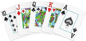 img 1 attached to 🃏 Copag 1546: Neoteric Design Double Deck Set of 100% Plastic Playing Cards - Jumbo Index, Poker Size - Green/Red for High-Stakes Games