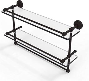 img 2 attached to 🧴 Allied Brass Oil Rubbed Bronze 22 Inch Gallery Double Towel Bar with Glass Shelf