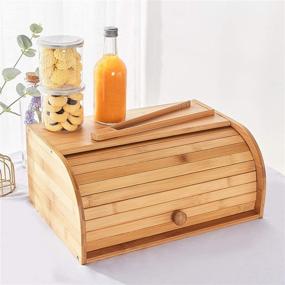 img 2 attached to 🍞 Bamboo Bread Box: Stylish Countertop Storage for Freshness & Organization