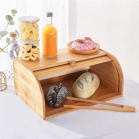 img 3 attached to 🍞 Bamboo Bread Box: Stylish Countertop Storage for Freshness & Organization