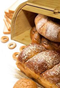 img 1 attached to 🍞 Bamboo Bread Box: Stylish Countertop Storage for Freshness & Organization