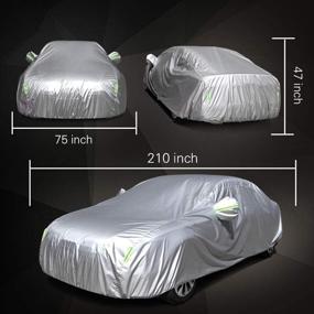 img 3 attached to 🚗 SCITOO Universal 210" Car Cover: All-Weather Waterproof Protection Against Rain, Snow & Ice – Dustproof Outdoor Shield