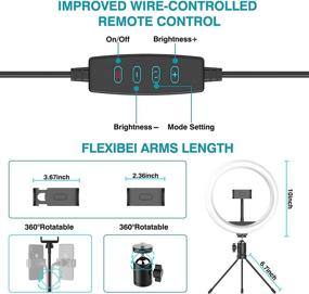 img 1 attached to 📸 Waulnpekq 10-дюймовое кольцо для селфи: регулируемое светодиодное кольцо для макияжа с штативом и держателем для телефона для прямых трансляций, звонков в Zoom, видеороликов на YouTube и многое другое - совместимо с смартфонами
