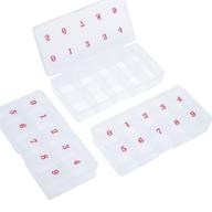 📦 organize and store in style: 3 pack transparent false nail art tips storage box - rhinestone glitter storage case container logo