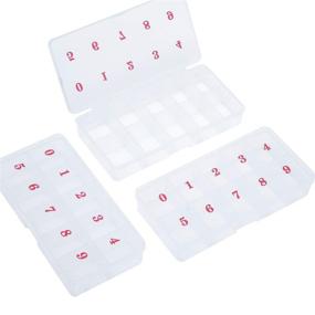 img 4 attached to 📦 Organize and Store in Style: 3 Pack Transparent False Nail Art Tips Storage Box - Rhinestone Glitter Storage Case Container