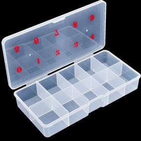 img 3 attached to 📦 Organize and Store in Style: 3 Pack Transparent False Nail Art Tips Storage Box - Rhinestone Glitter Storage Case Container