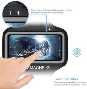 img 3 attached to JEMACHE Black Water Resistant Armband for Galaxy S10e & A10e - Perfect for Gym, Running, and Workouts