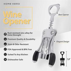 img 3 attached to 🍷 Wine Opener Wine Bottle Opener - Wing Corkscrew Wine Openers for Effortless Opening!