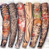 🖌️ yariew 6pcs temporary tattoo sleeves: vibrant artsy set of fake slip-on arm sleeves, color 1 logo