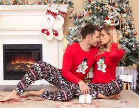 img 1 attached to Stay Cozy and Festive with Ekouaer Matching Christmas Pajamas for Men's Sleep & Lounge