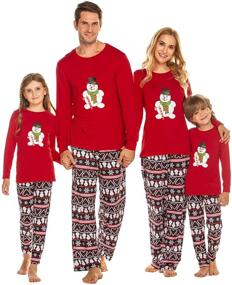 img 4 attached to Stay Cozy and Festive with Ekouaer Matching Christmas Pajamas for Men's Sleep & Lounge