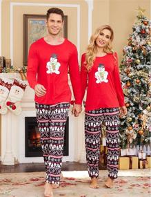 img 2 attached to Stay Cozy and Festive with Ekouaer Matching Christmas Pajamas for Men's Sleep & Lounge